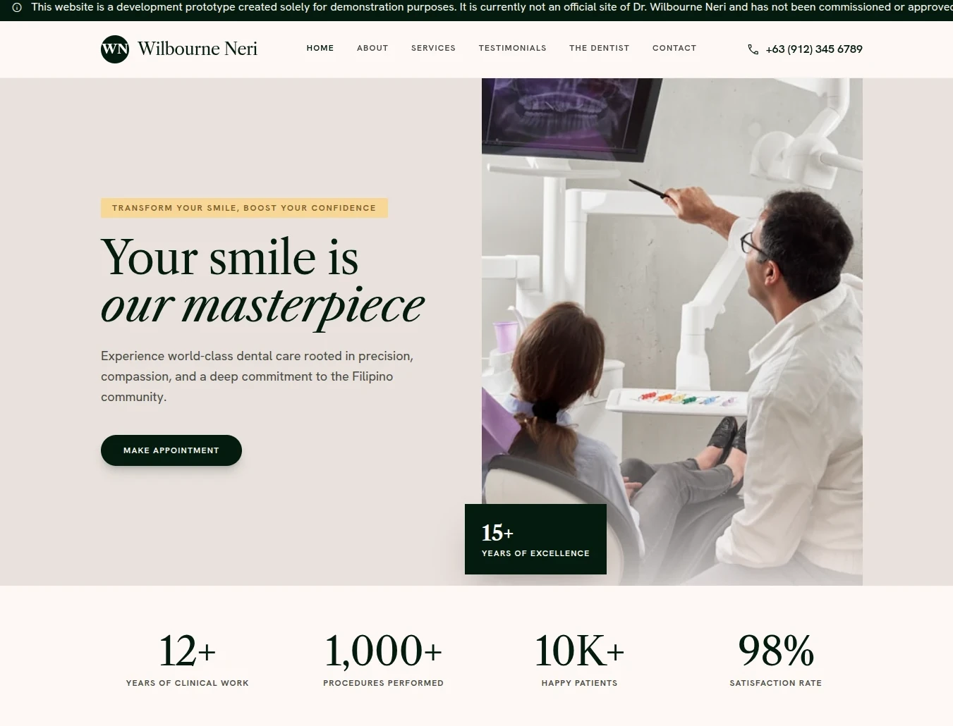 Case Study: Dr. Wilbourne Neri Dental Clinic Prototype | Bong Aceron